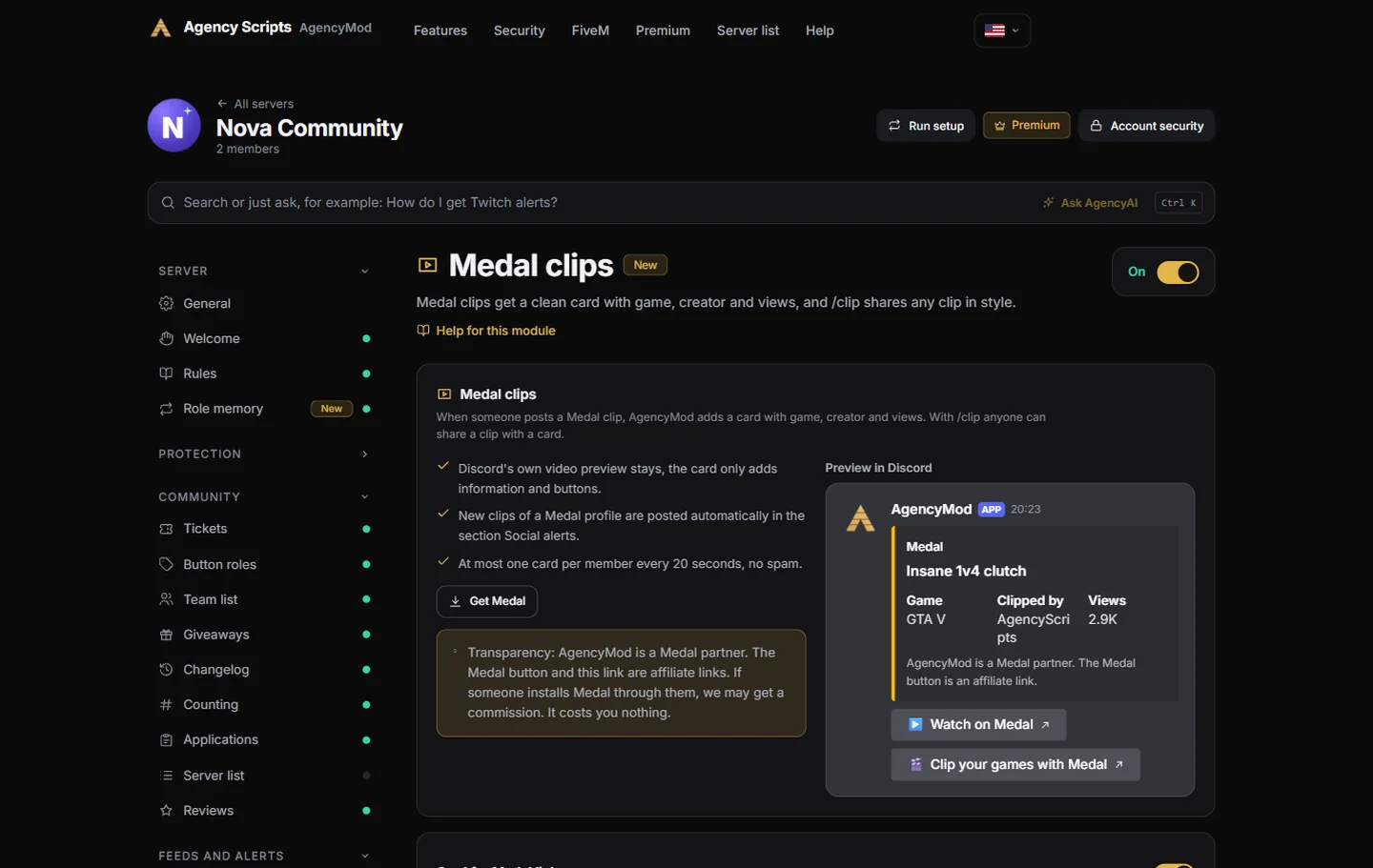 Medal klipy: Takhle to vypadá v dashboardu